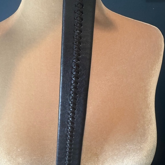 Worth Leather Black and White Belt - Picture 9 of 9